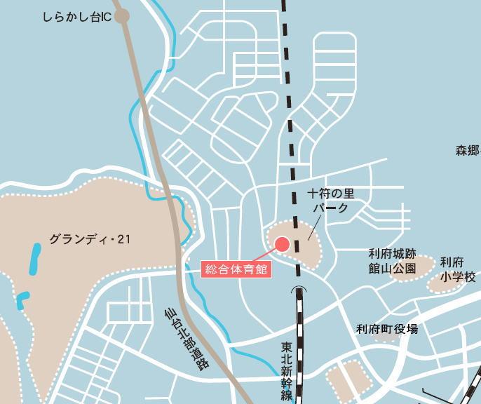 総合体育館の位置図