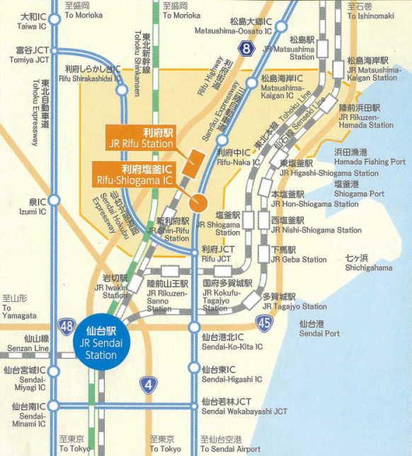 交通アクセスの地図