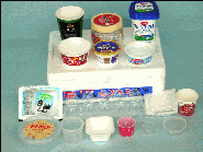 食品用カップ・パックなどのプラスチック製容器包装の見本写真